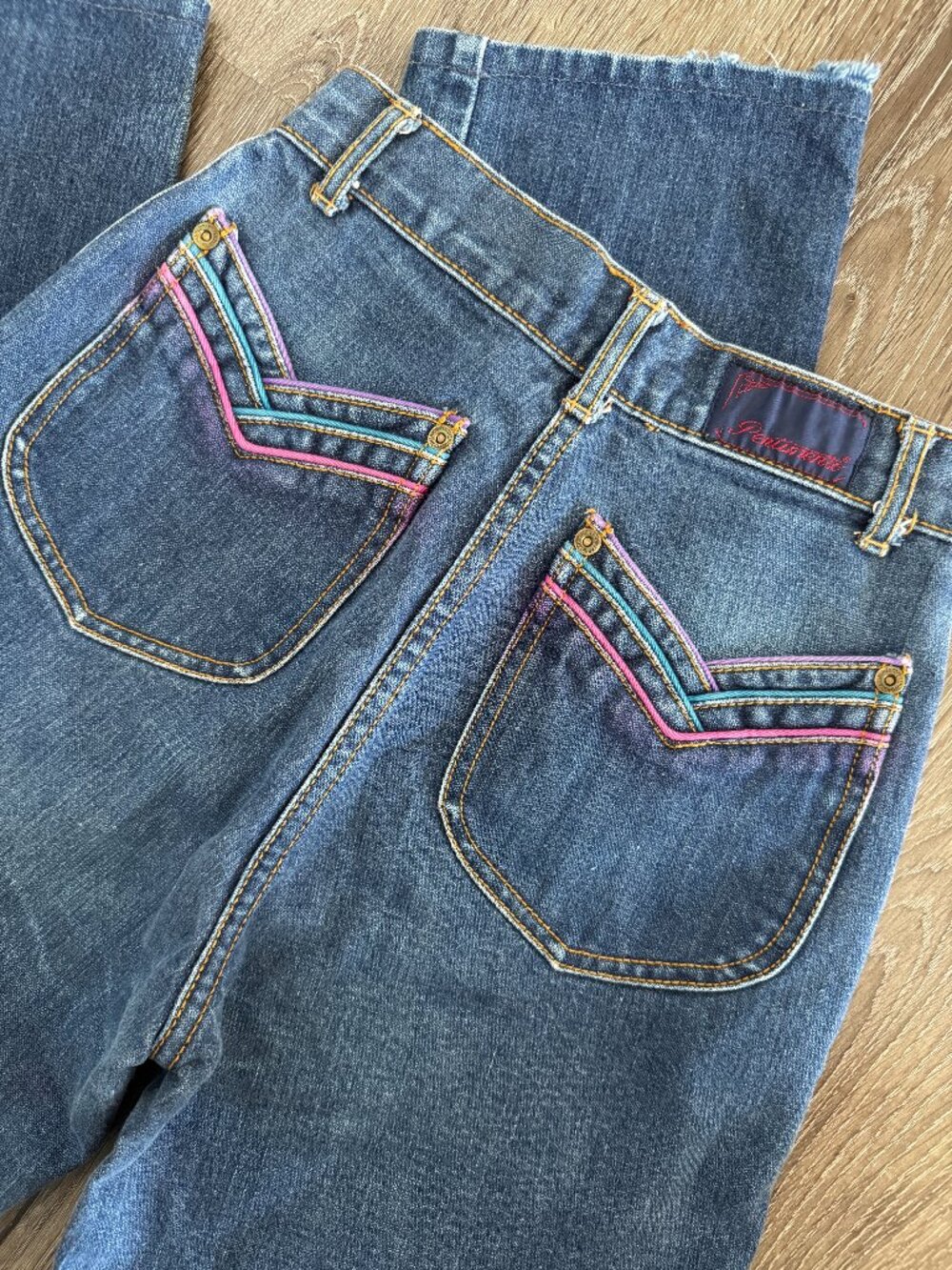 RARE Vtg 70s Pentimento high rise fancy pocket denim disco jeans / 00